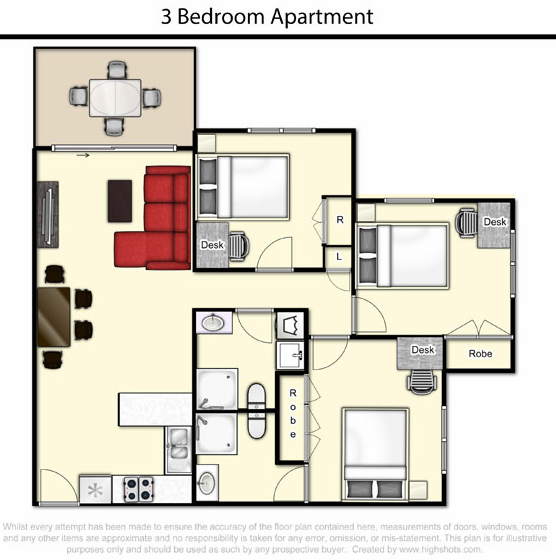3-Bedroom Shared Apartment / 2-Bathroom Apartment – Altitude at Taringa