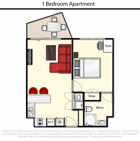 1-Bed Studio Apartment – Altitude at Taringa