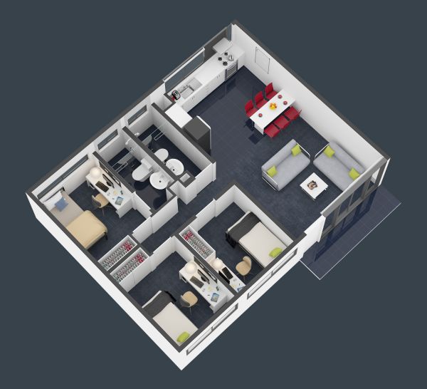 3 Bedroom Apartment with Ensuite - Western Sydney University Village Campbelltown （转至西悉尼大学管理）