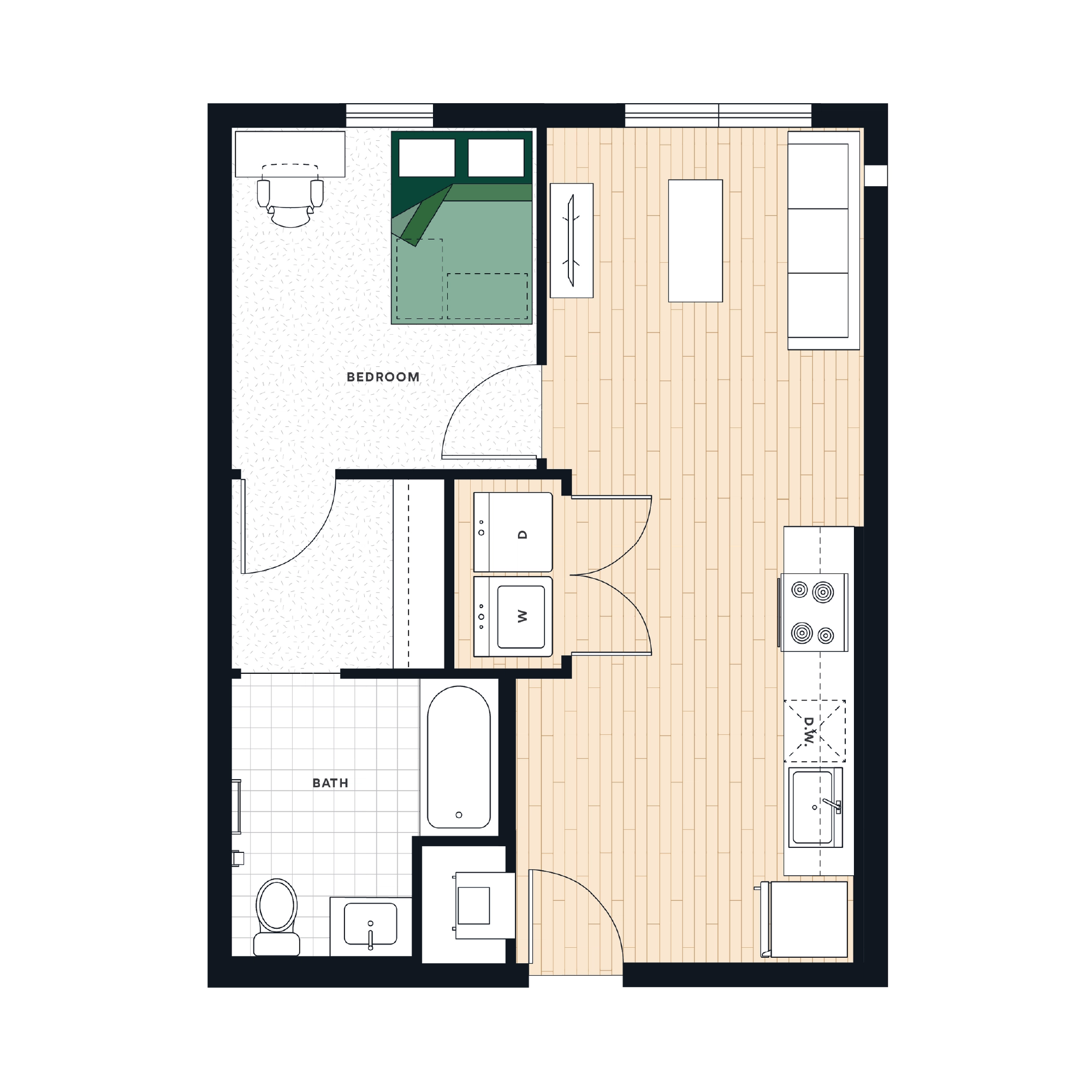 1 Bed 1 Bath - The Laurel@AM