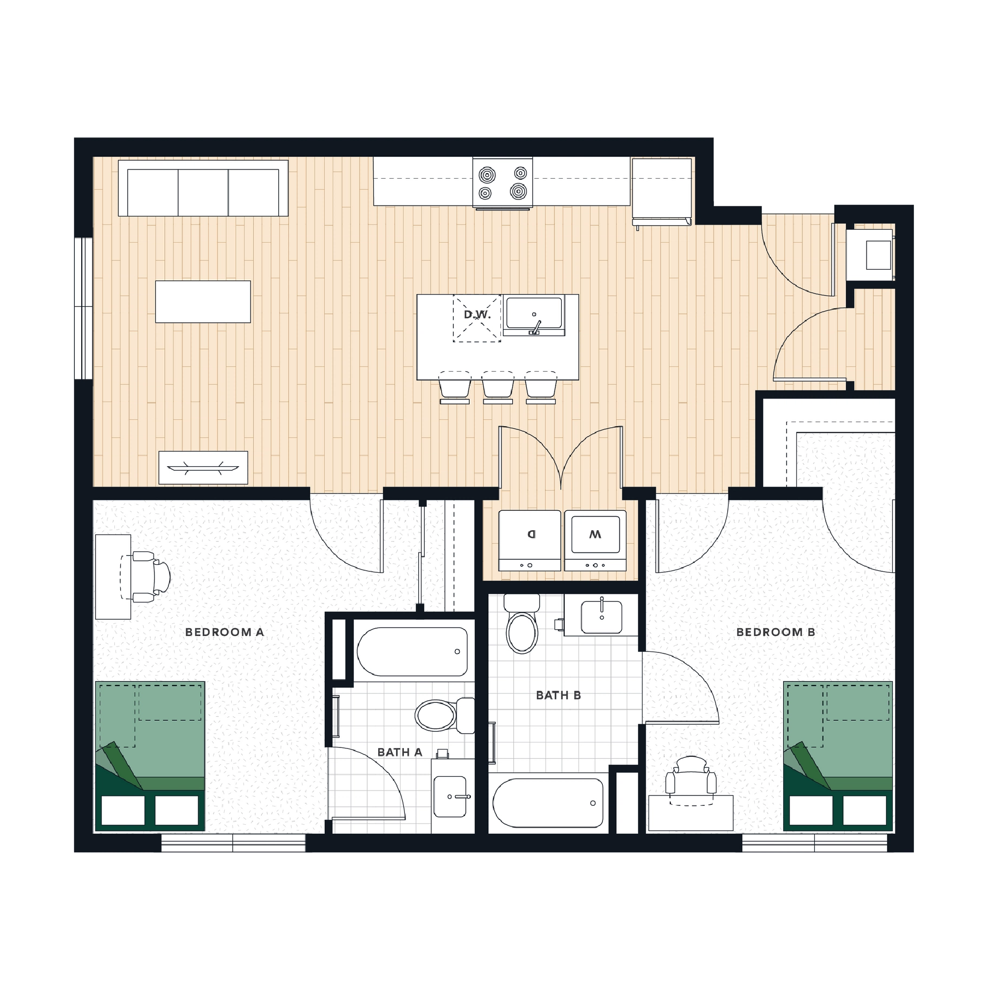 2 Bed 2 Bath - The Laurel@AM