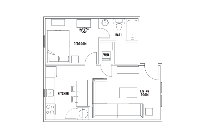 1 Bed - 1 Bath - The Lodges@AM