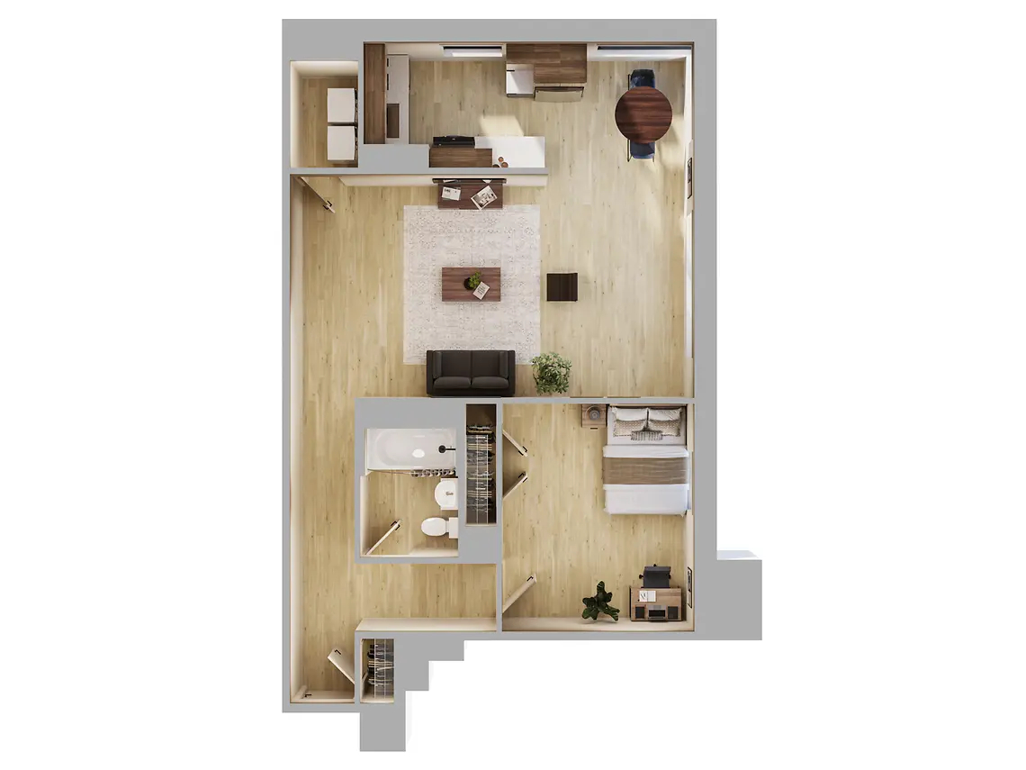 1-Bedroom, 1-Bathroom Premier Apartment – Yugo Salt Lake City Landing