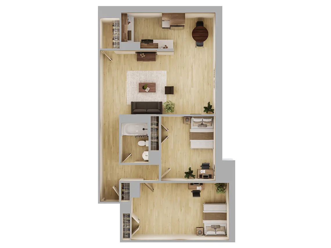 2 Bedrooms, 1 Bathroom - Yugo Salt Lake City Landing
